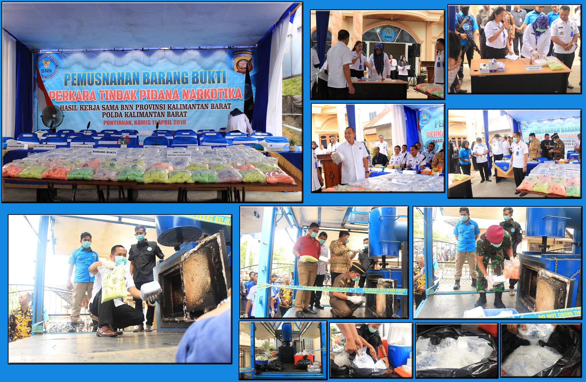 PEMUSNAHAN BARANG BUKTI SHABU 107 KG DAN 114.699 BUTIR EKSTASI PEMUSNAHAN BARANG BUKTI SHABU 107 KG DAN 114.699 BUTIR EKSTASI