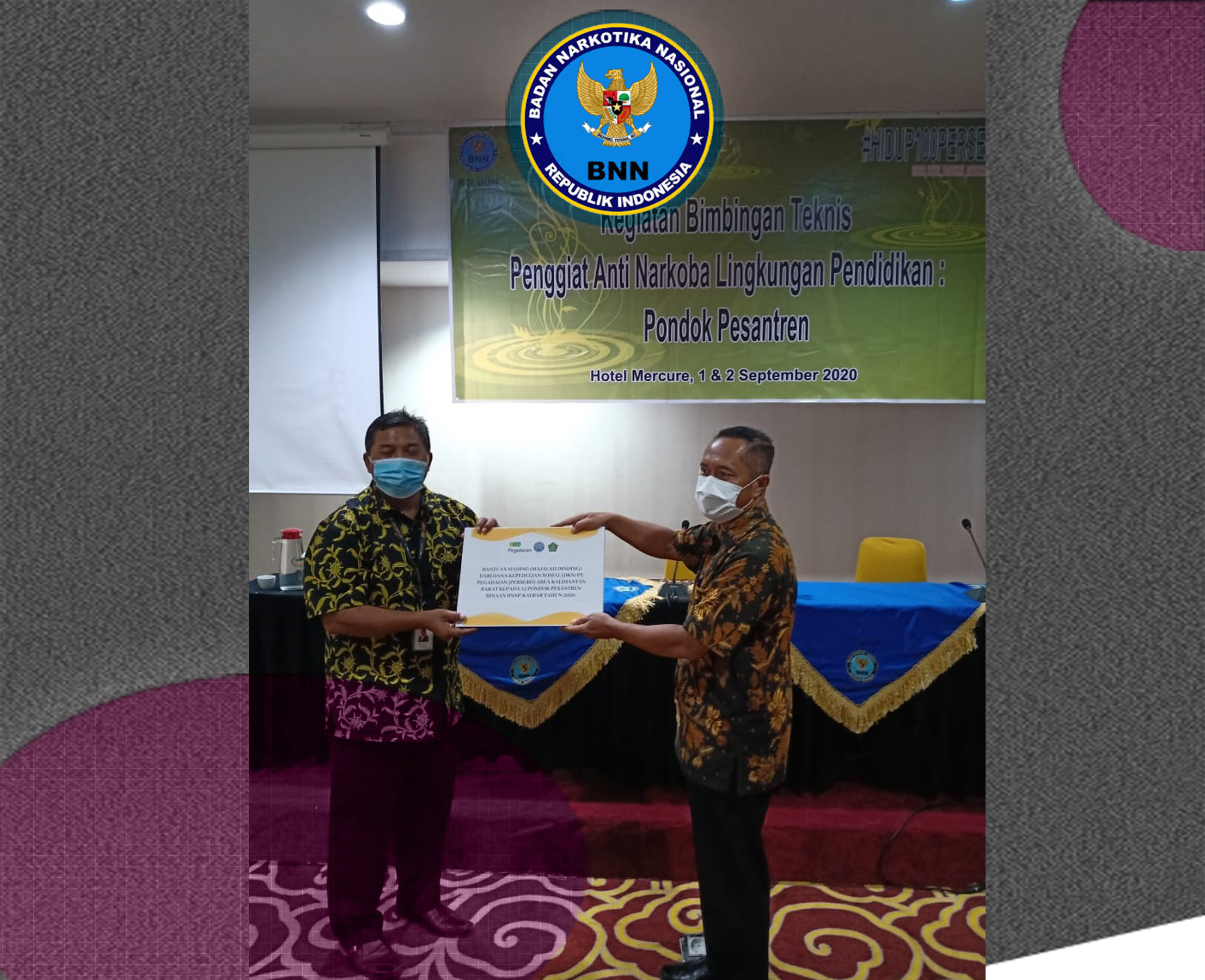 PENUTUPAN KEGIATAN BIMTEK PENGGIAT ANTI NARKOBA LINGDIK PESANTREN DAN PENYERAHAN BANTUAN PT.PEGADAIAN PENUTUPAN KEGIATAN BIMTEK PENGGIAT ANTI NARKOBA LINGDIK PESANTREN DAN PENYERAHAN BANTUAN PT.PEGADAIAN
