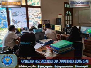RAPAT VIRTUAL PENYEPAKATAN HASIL SINKRONISASI DATA CAPAIAN KINERJA BIDANG REHABILITASI TA 2020 RAPAT VIRTUAL PENYEPAKATAN HASIL SINKRONISASI DATA CAPAIAN KINERJA BIDANG REHABILITASI TA 2020