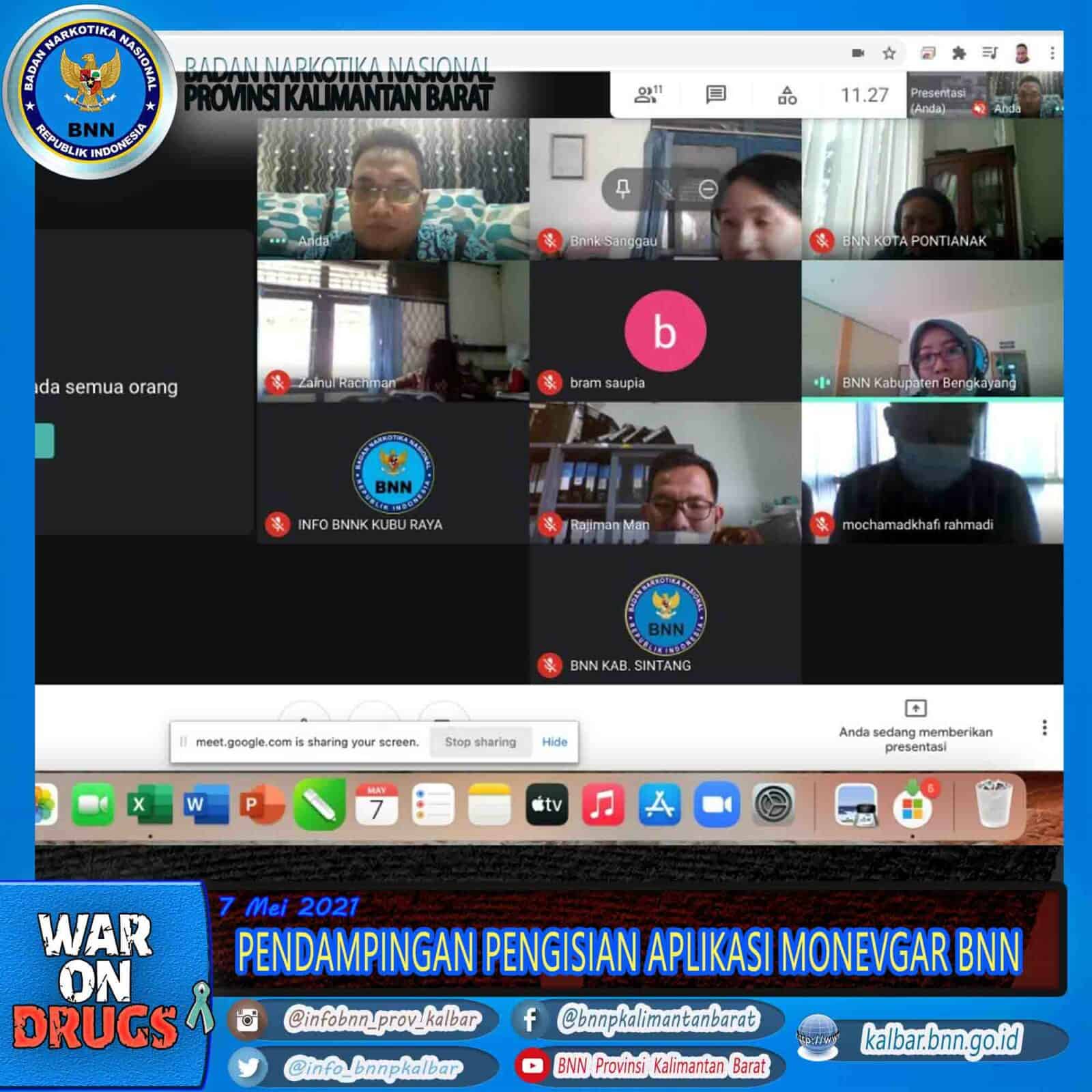 PENDAMPINGAN PENGISIAN APLIKASI MONEVGAR BNN