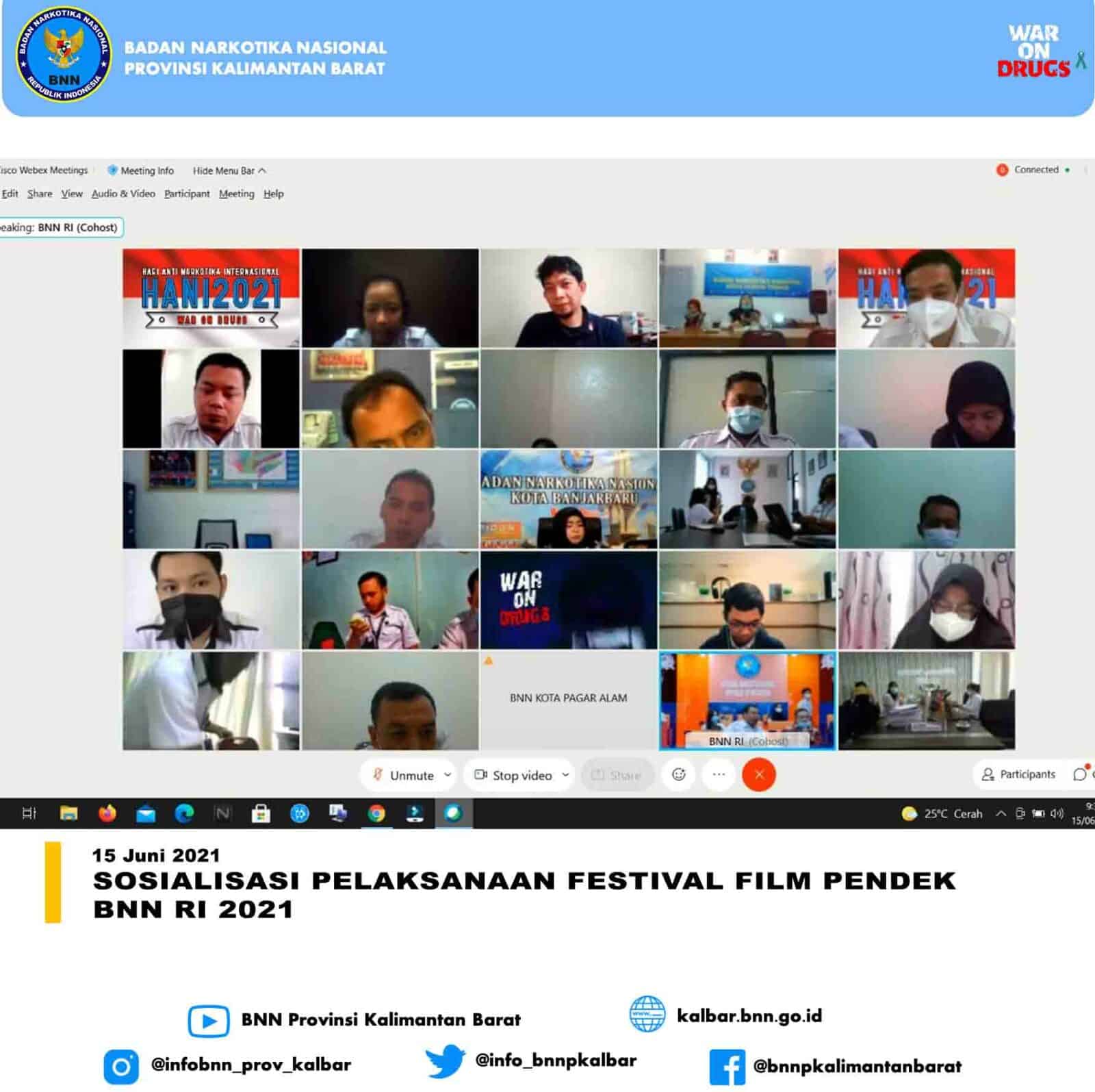 SOSIALISASI PELAKSANAAN FESTIVAL FILM PENDEK BNN RI TAHUN 2021 SOSIALISASI PELAKSANAAN FESTIVAL FILM PENDEK BNN RI TAHUN 2021