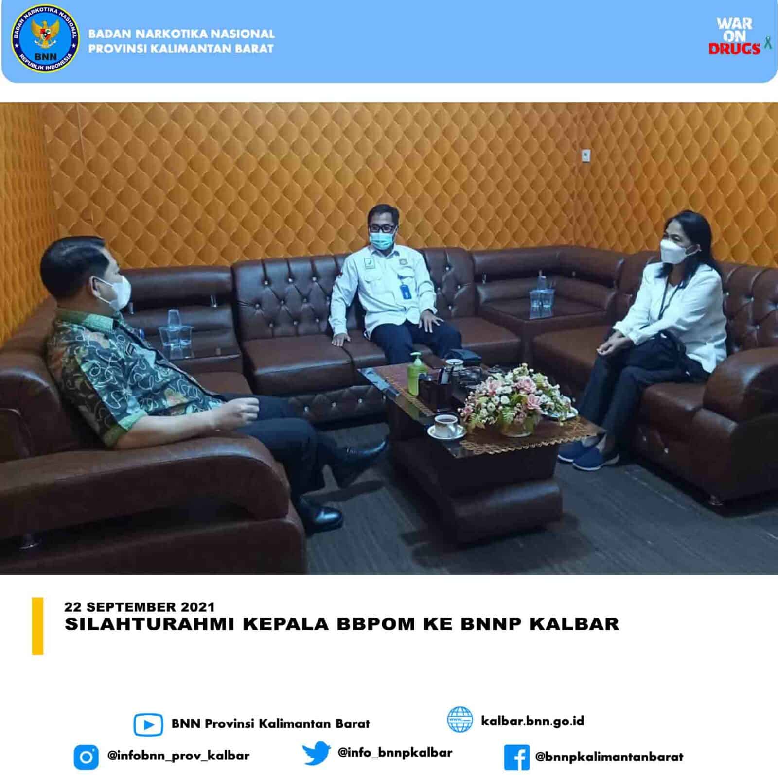 KUNJUNGAN KEPALA BBPOM DI PONTIANAK KE KANTOR BNNP KALBAR KUNJUNGAN KEPALA BBPOM DI PONTIANAK KE KANTOR BNNP KALBAR