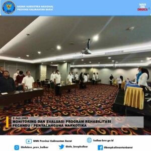 Monitoring dan Evaluasi Program Rehabilitasi Pecandu / Penyalahguna Narkotika Monitoring dan Evaluasi Program Rehabilitasi Pecandu / Penyalahguna Narkotika