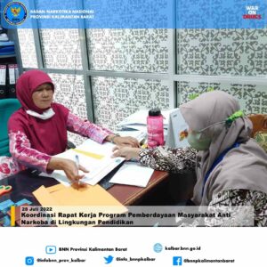 Koordinasi Rapat Kerja Program Pemberdayaan Masyarakat Anti Narkoba di Lingkungan Pendidikan Koordinasi Rapat Kerja Program Pemberdayaan Masyarakat Anti Narkoba di Lingkungan Pendidikan