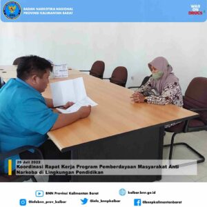 Koordinasi Rapat Kerja Program Pemberdayaan Masyarakat Anti Narkoba di Lingkungan Pendidikan Koordinasi Rapat Kerja Program Pemberdayaan Masyarakat Anti Narkoba di Lingkungan Pendidikan