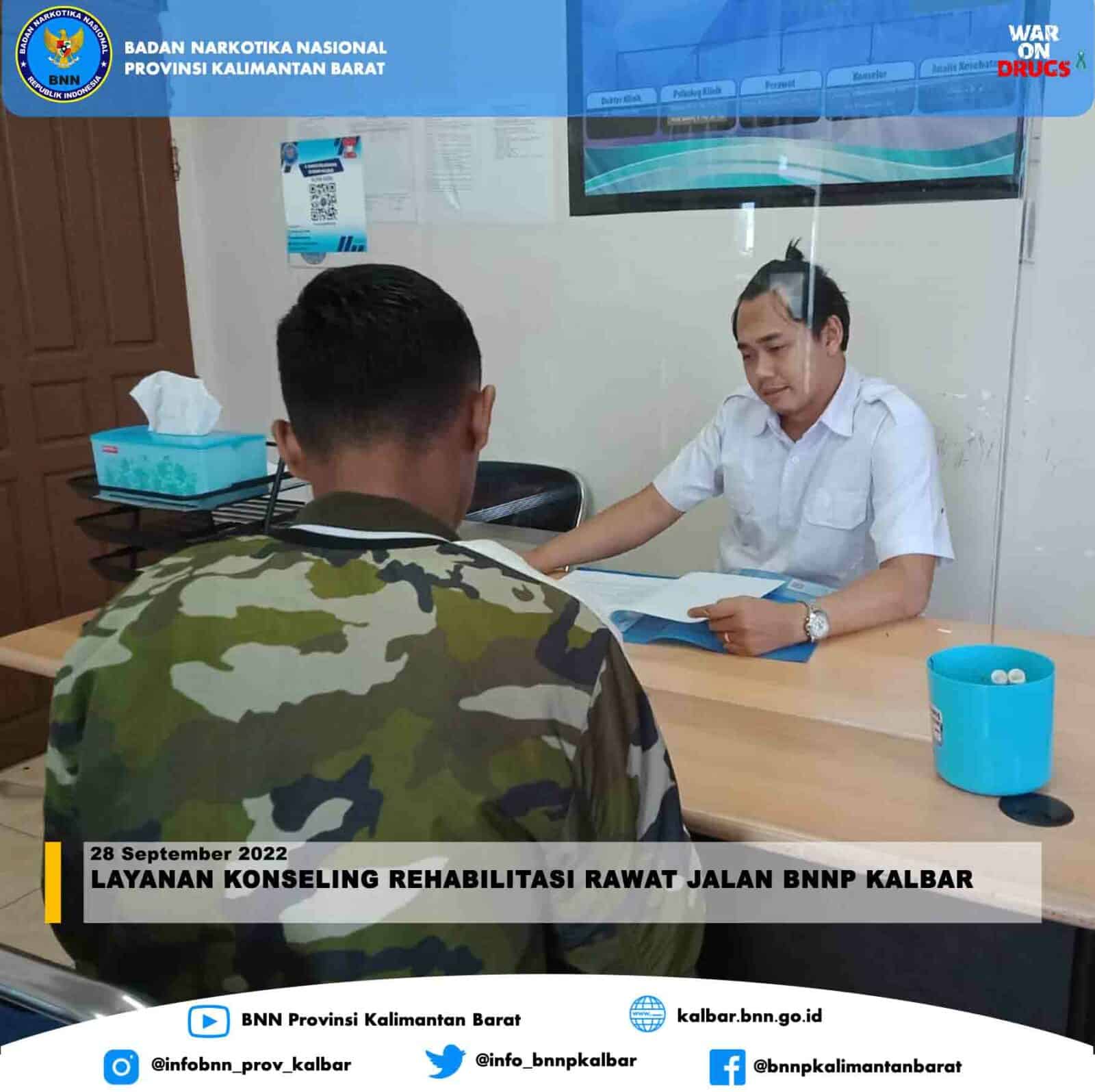 Layanan Konseling Rehabilitasi Rawat Jalan BNNP Kalbar