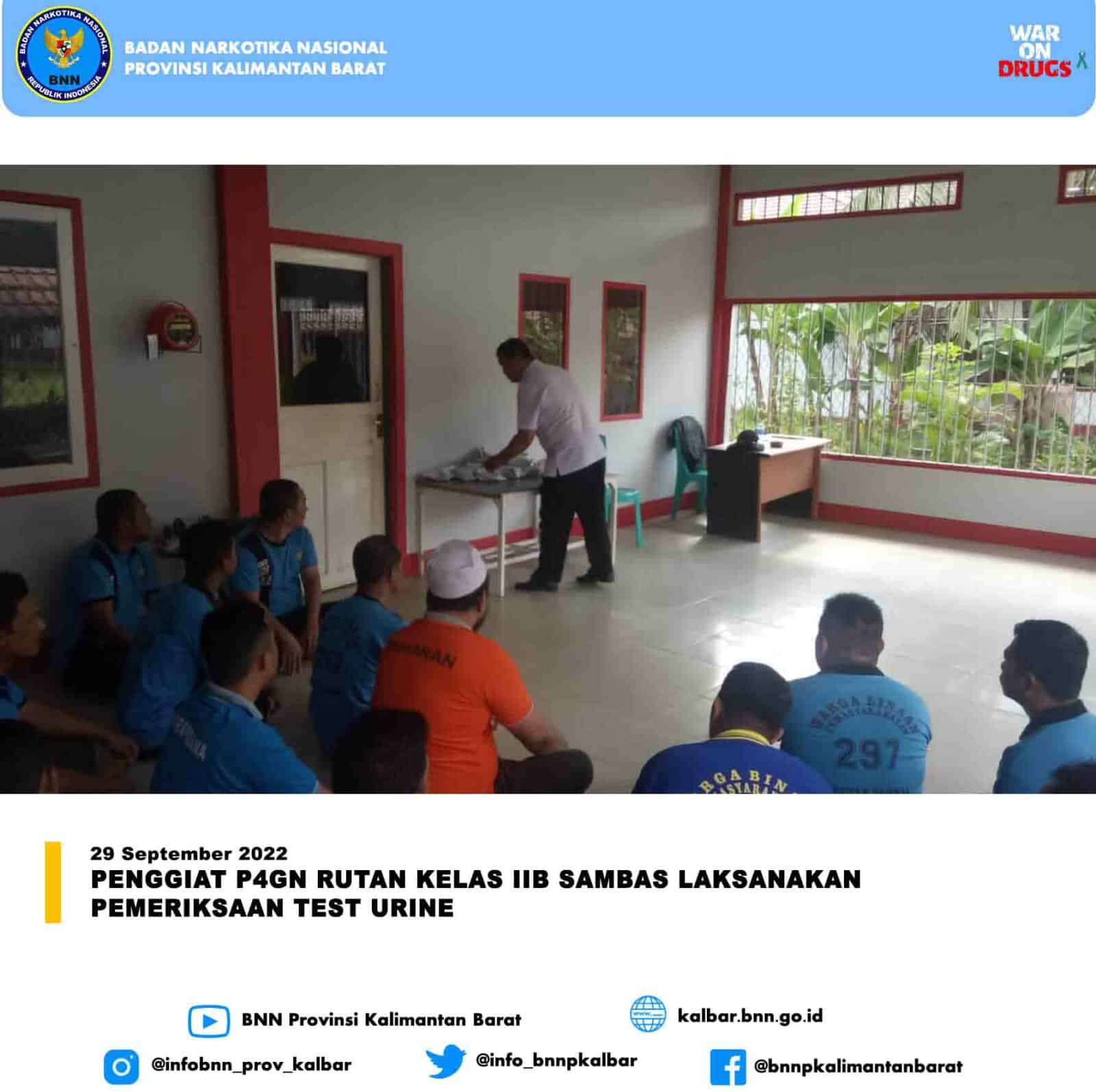 Penggiat P4GN Rutan Kelas IIB Sambas Laksanakan Pemeriksaan Test Urine Penggiat P4GN Rutan Kelas IIB Sambas Laksanakan Pemeriksaan Test Urine