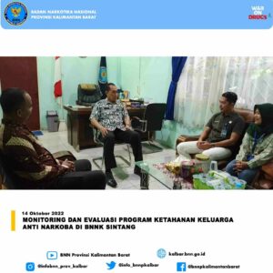 Monitoring dan Evaluasi Program Ketahanan Keluarga Anti Narkoba Monitoring dan Evaluasi Program Ketahanan Keluarga Anti Narkoba