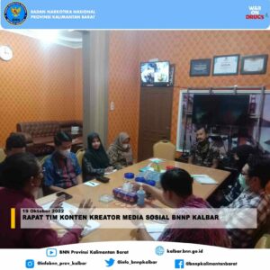 Rapat Tim Konten Kreator Media Sosial BNNP Kalbar Rapat Tim Konten Kreator Media Sosial BNNP Kalbar