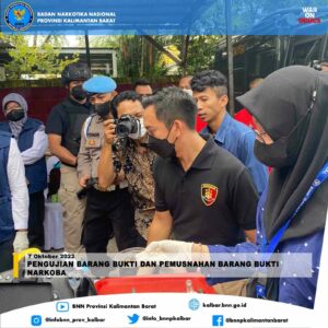 Pengujian Barang Bukti dan Pemusnahan Barang Bukti Narkoba Pengujian Barang Bukti dan Pemusnahan Barang Bukti Narkoba