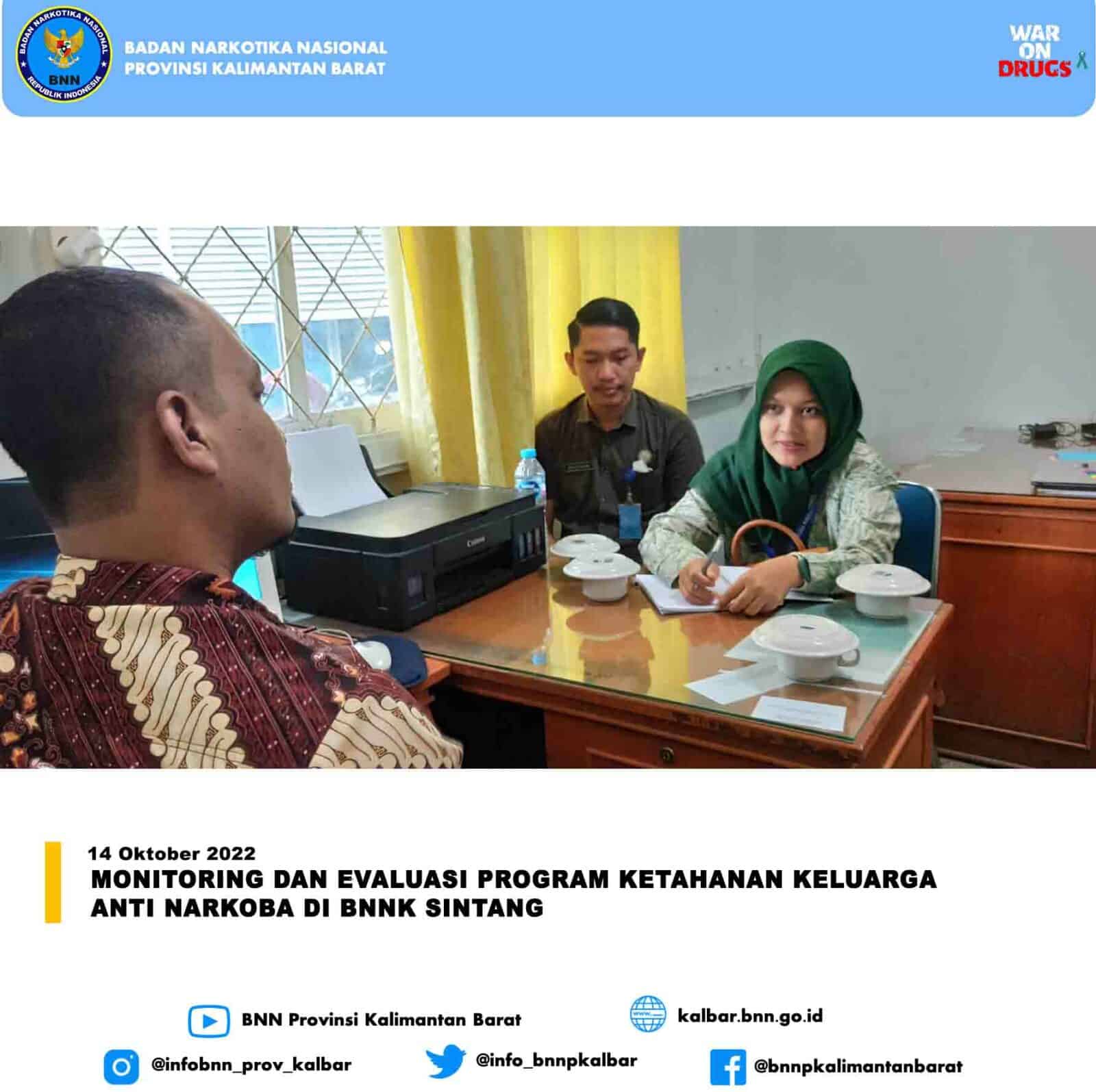 Monitoring dan Evaluasi Program Ketahanan Keluarga Anti Narkoba Monitoring dan Evaluasi Program Ketahanan Keluarga Anti Narkoba