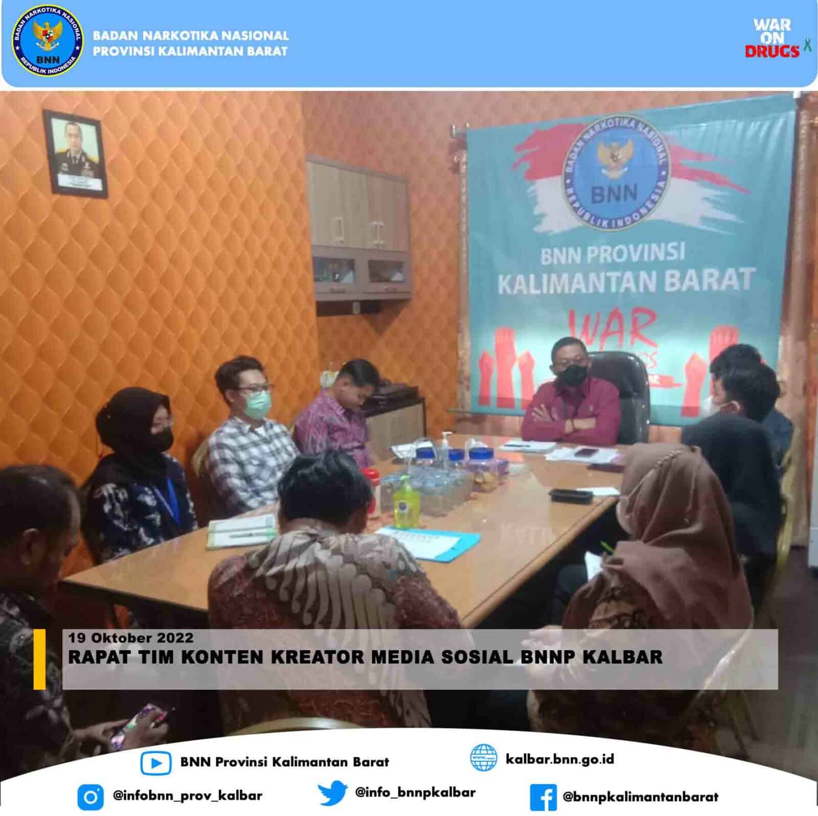 Rapat Tim Konten Kreator Media Sosial BNNP Kalbar Rapat Tim Konten Kreator Media Sosial BNNP Kalbar