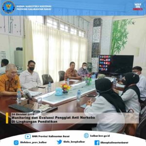 Monitoring Dan Evaluasi Penggiat Anti Narkoba Di Lingkungan Pendidikan