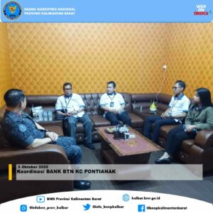 Koordinasi Kepala Cabang BANK BTN Pontianak ke BNNP Kalbar Koordinasi Kepala Cabang BANK BTN Pontianak ke BNNP Kalbar