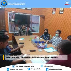 Rapat Tim Konten Kreator Media Sosial BNNP Kalbar Rapat Tim Konten Kreator Media Sosial BNNP Kalbar