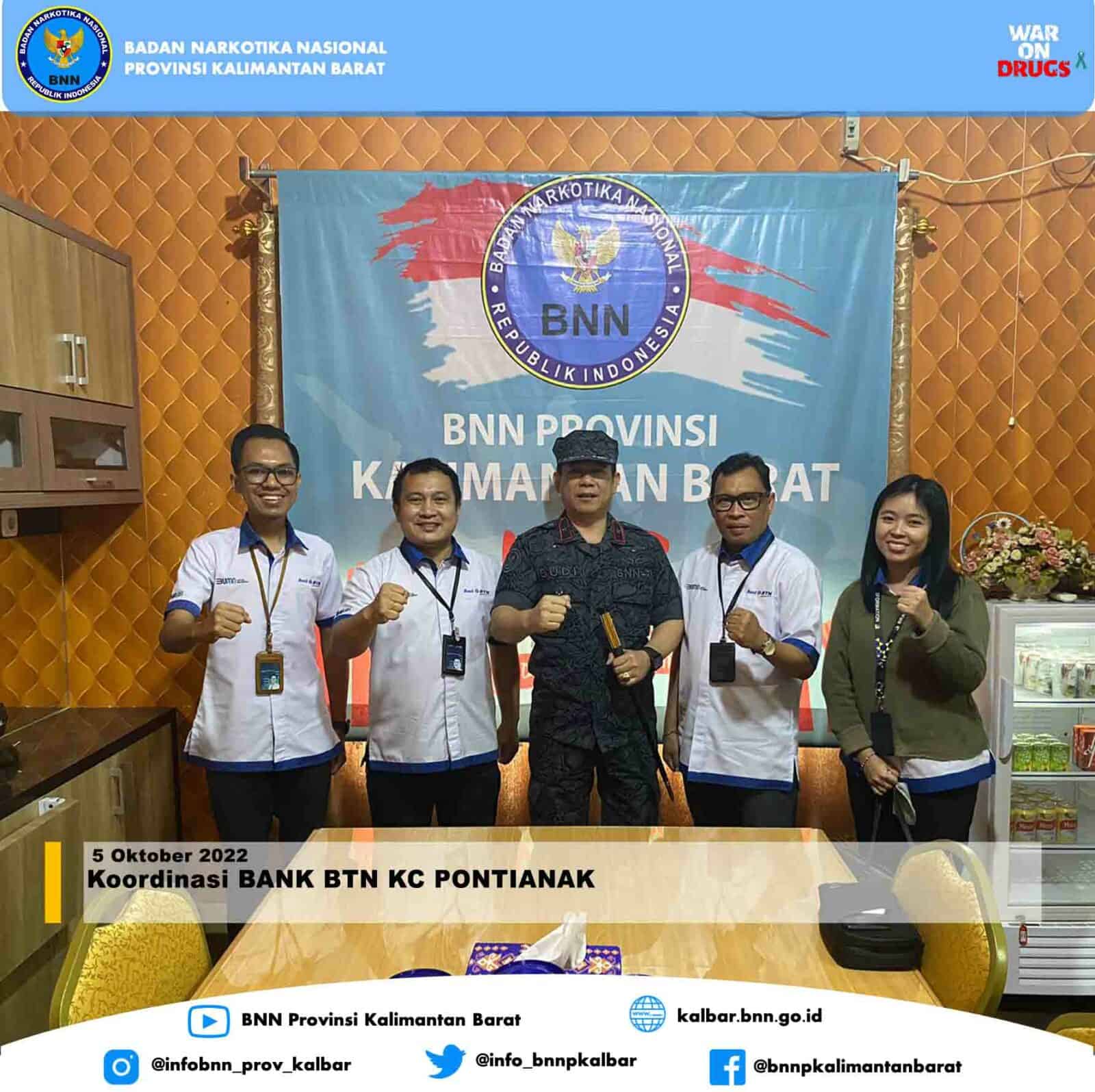Koordinasi Kepala Cabang BANK BTN Pontianak ke BNNP Kalbar Koordinasi Kepala Cabang BANK BTN Pontianak ke BNNP Kalbar