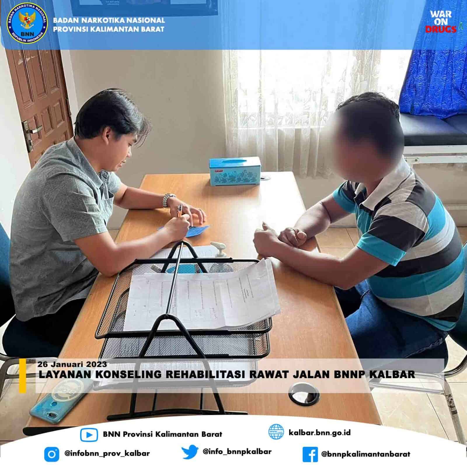 Layanan Konseling Rehabilitasi Rawat Jalan BNNP Kalbar Layanan Konseling Rehabilitasi Rawat Jalan BNNP Kalbar