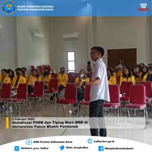Sosialisasi P4GN dan Tiping Mars BNN di Universitas Panca Bhakti Pontianak Sosialisasi P4GN dan Tiping Mars BNN di Universitas Panca Bhakti Pontianak