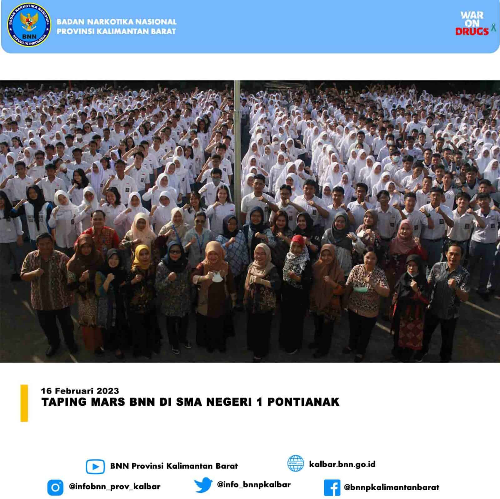 Taping Mars BNN di SMA Negeri 1 Pontianak