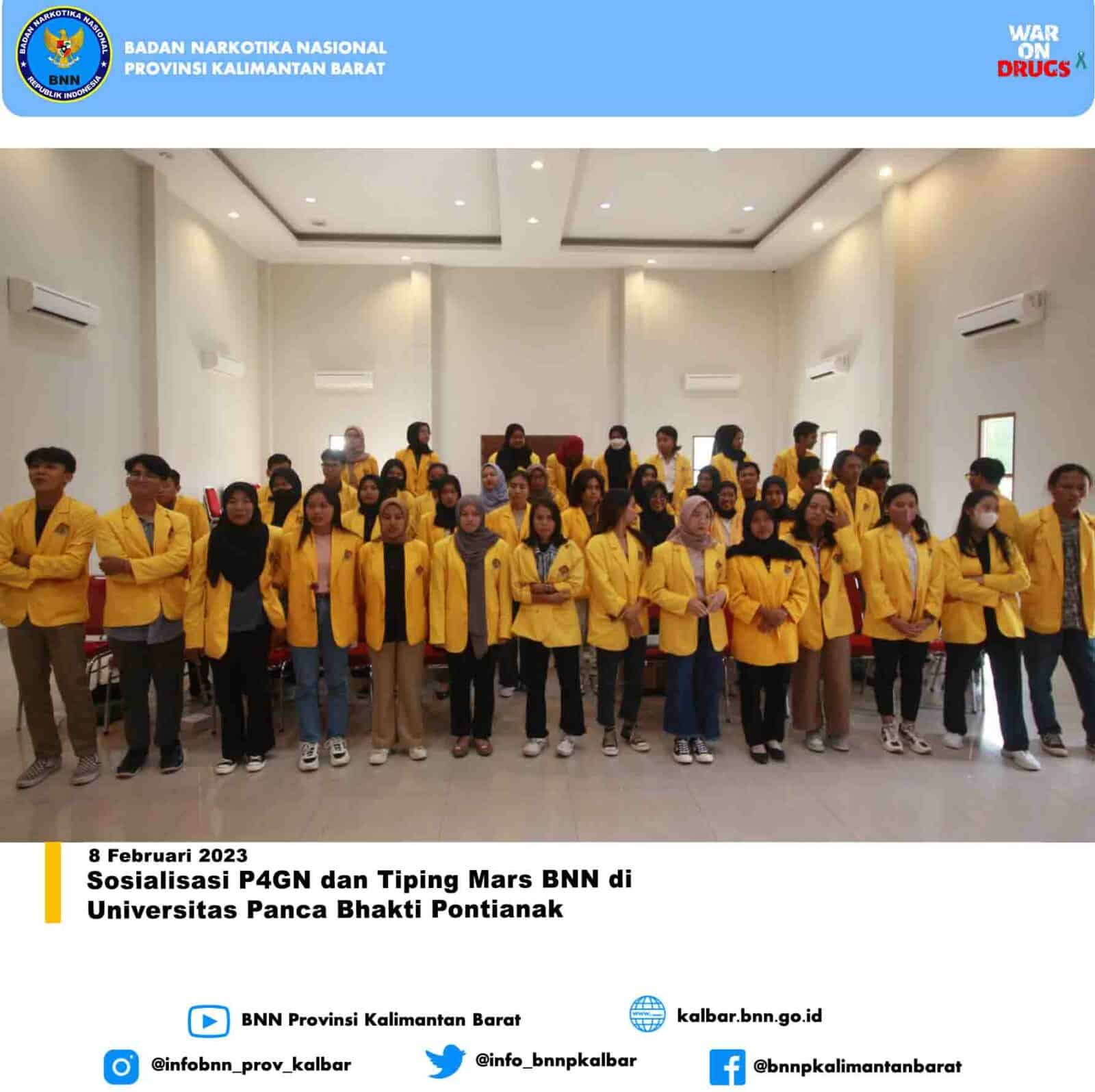 Sosialisasi P4GN dan Tiping Mars BNN di Universitas Panca Bhakti Pontianak Sosialisasi P4GN dan Tiping Mars BNN di Universitas Panca Bhakti Pontianak