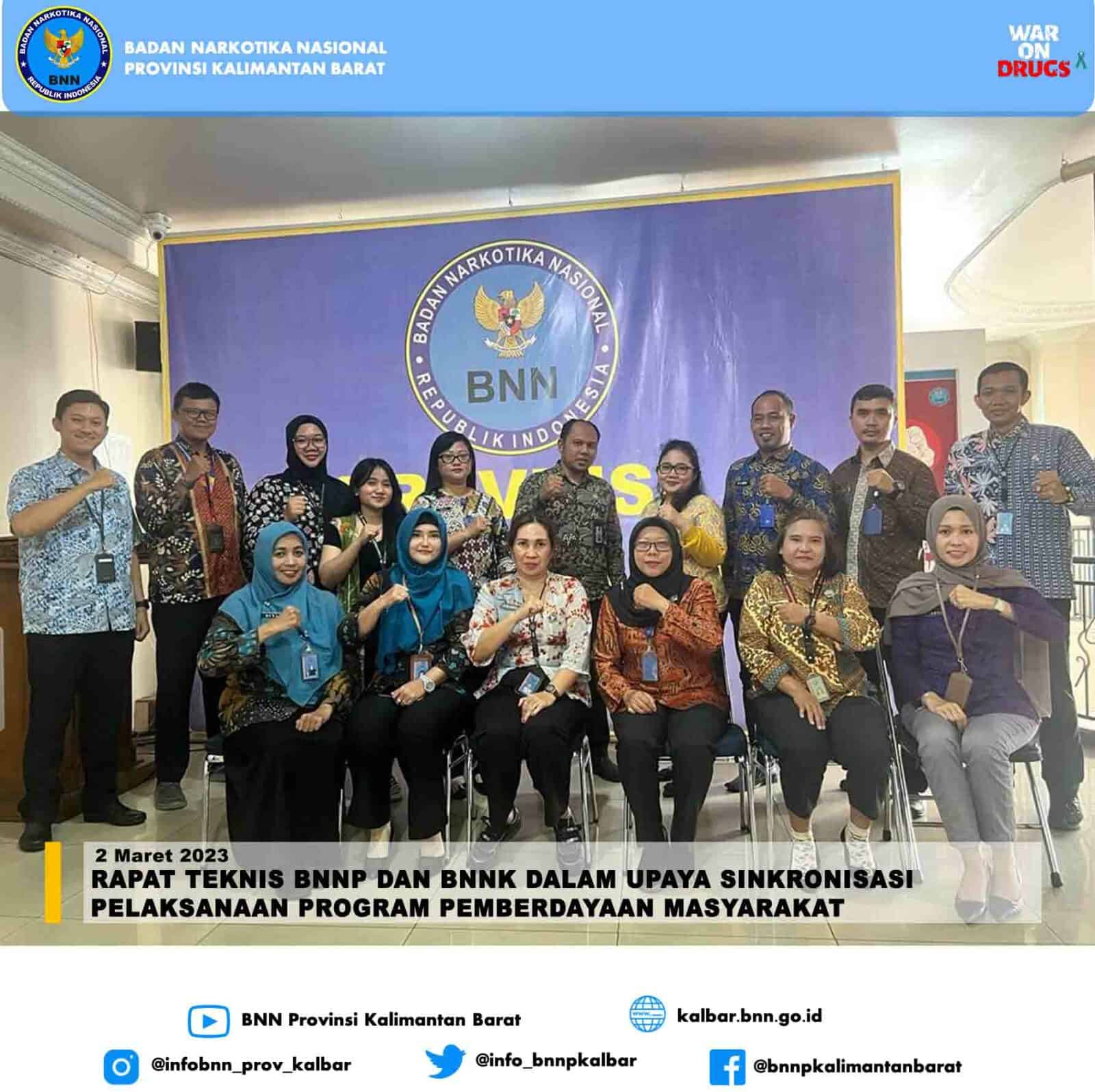 Rapat Teknis BNNP dan BNNK dalam upaya Sinkronisasi Pelaksanaan Program Pemberdayaan Masyarakat